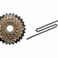 Shimano MF-TZ500 Frikrans Og Kæde – 6 Gear Frikrans 14-28 Tands Samt HG40 Kæde